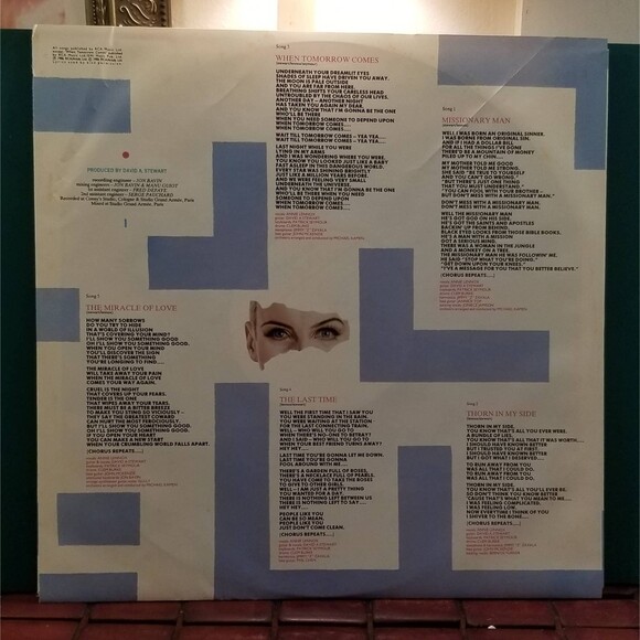 1986 Eurythmics "Revenge" Vinyl Record Album Turkish Release RCA AJLI 5847 - Picture 3 of 6